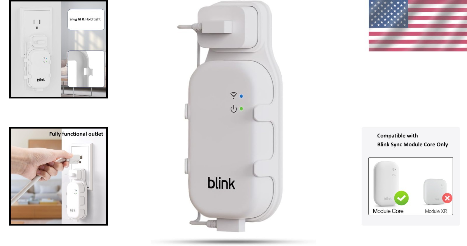 Secure Blink Sync Module Core Mount with USB-C Cable - Clutter-Free Solution