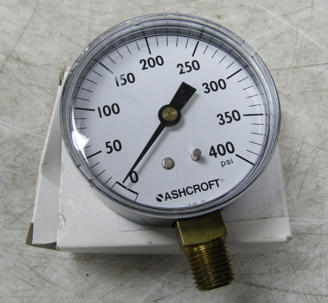 💥NEW ASHCROFT 1/4" NPT STEEL PRESSURE GAUGE 0-400 PSI 25W1005 H 02L