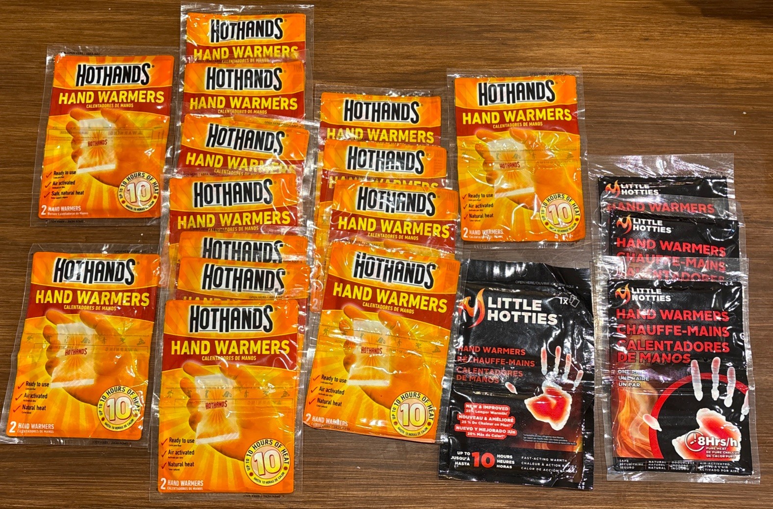 (18) HAND WARMERS, UP TO 8-10 HOURS OF HEAT, HOT HANDS, LITTLE HOTTIES