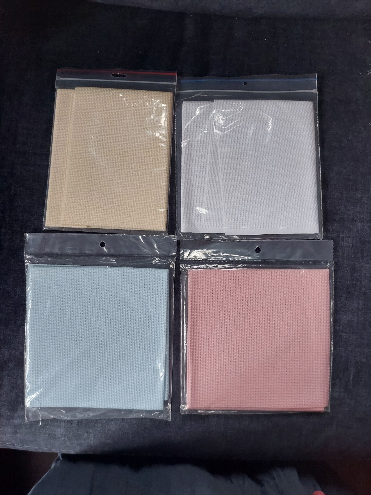 AIDA Cross Stitch Fabric 4 PC Lot - Count 14 Each 12"x18" B