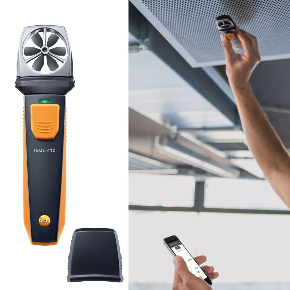 Testo 0560 1410 410i Vane Anemometer App-Controlled Wind Meter Air Flow Meter