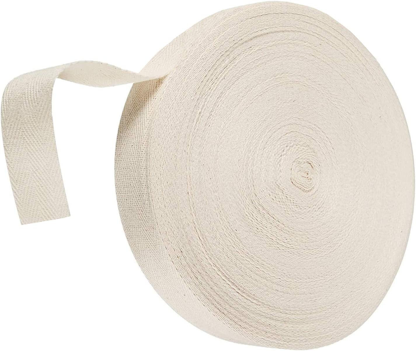 55 Yards Twill Tape Ribbon 1 Inch 100% Cotton Herringbone Webbing Tape Sewing Tw