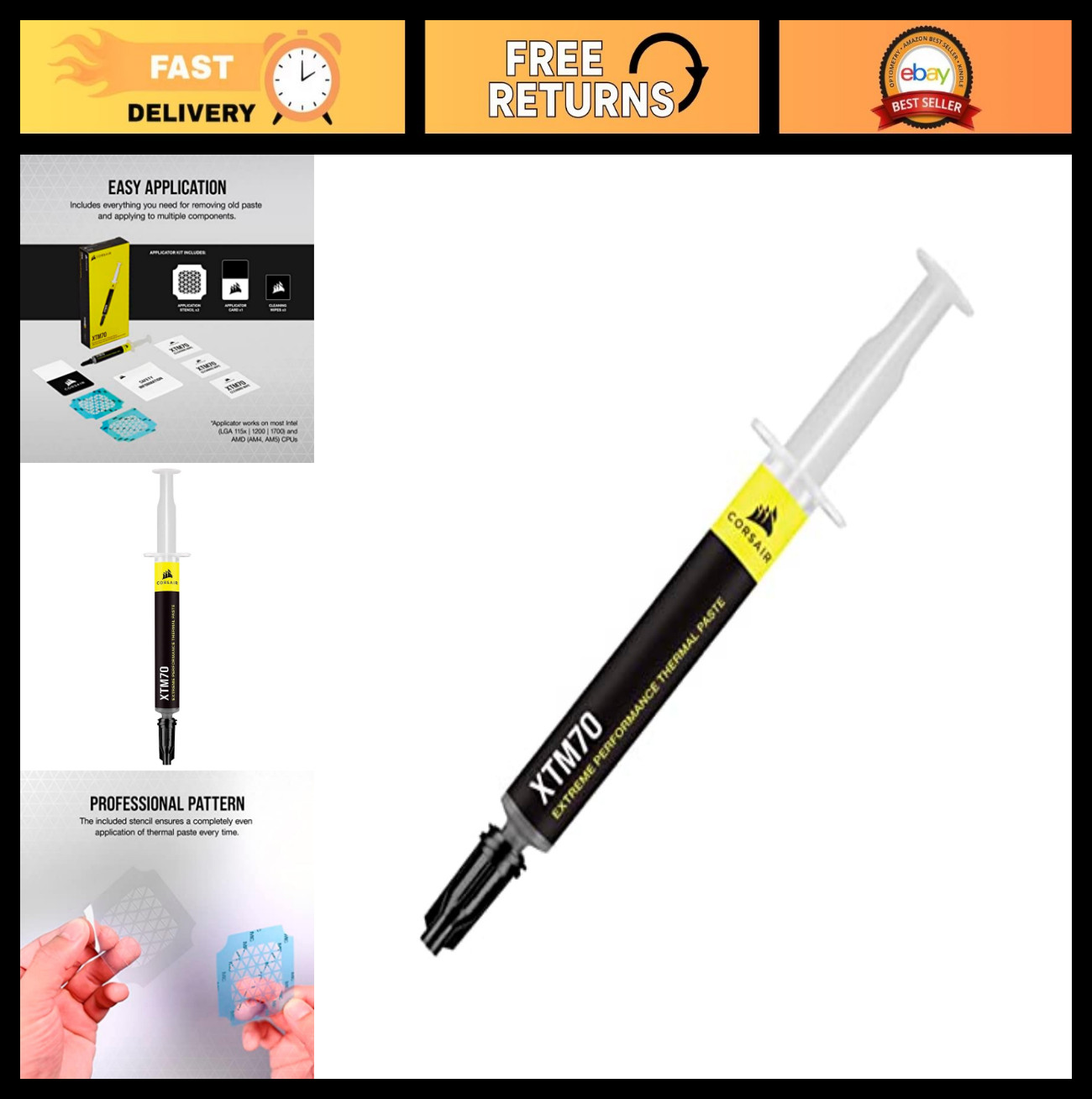 Extreme Performance Thermal Paste 3g for Intel AMD CPUs up to 250W - Easy Apply,