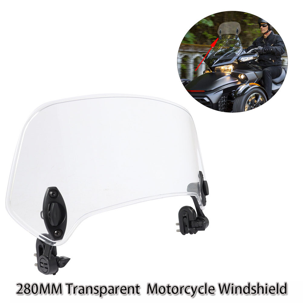 Motorcycle Adjustable Clip-on Windscreen Extender Windshield Extension Universal