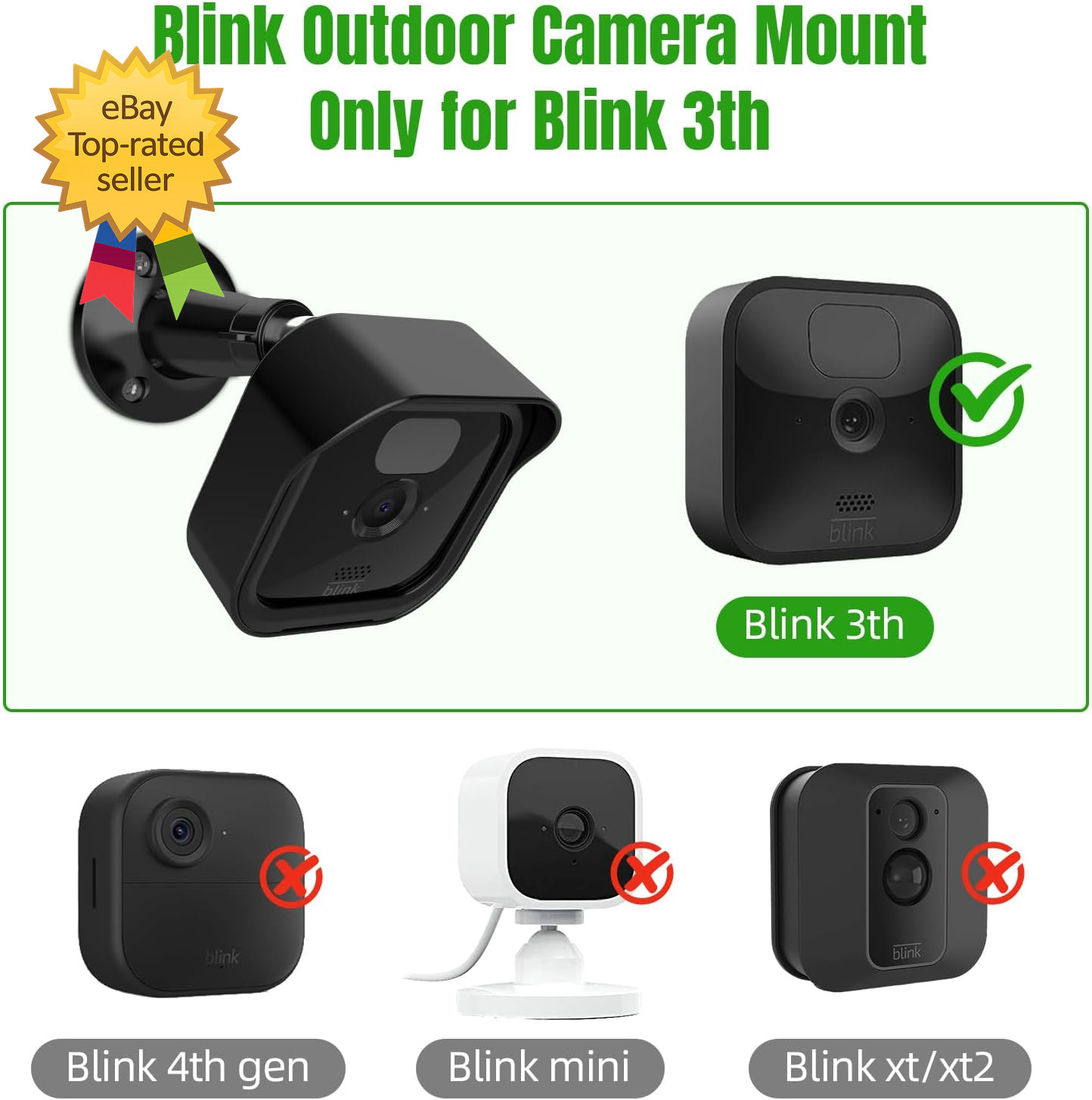 Blink Wall Mount Adjustable 360 Degree Weatherproof Camera Mount for Security