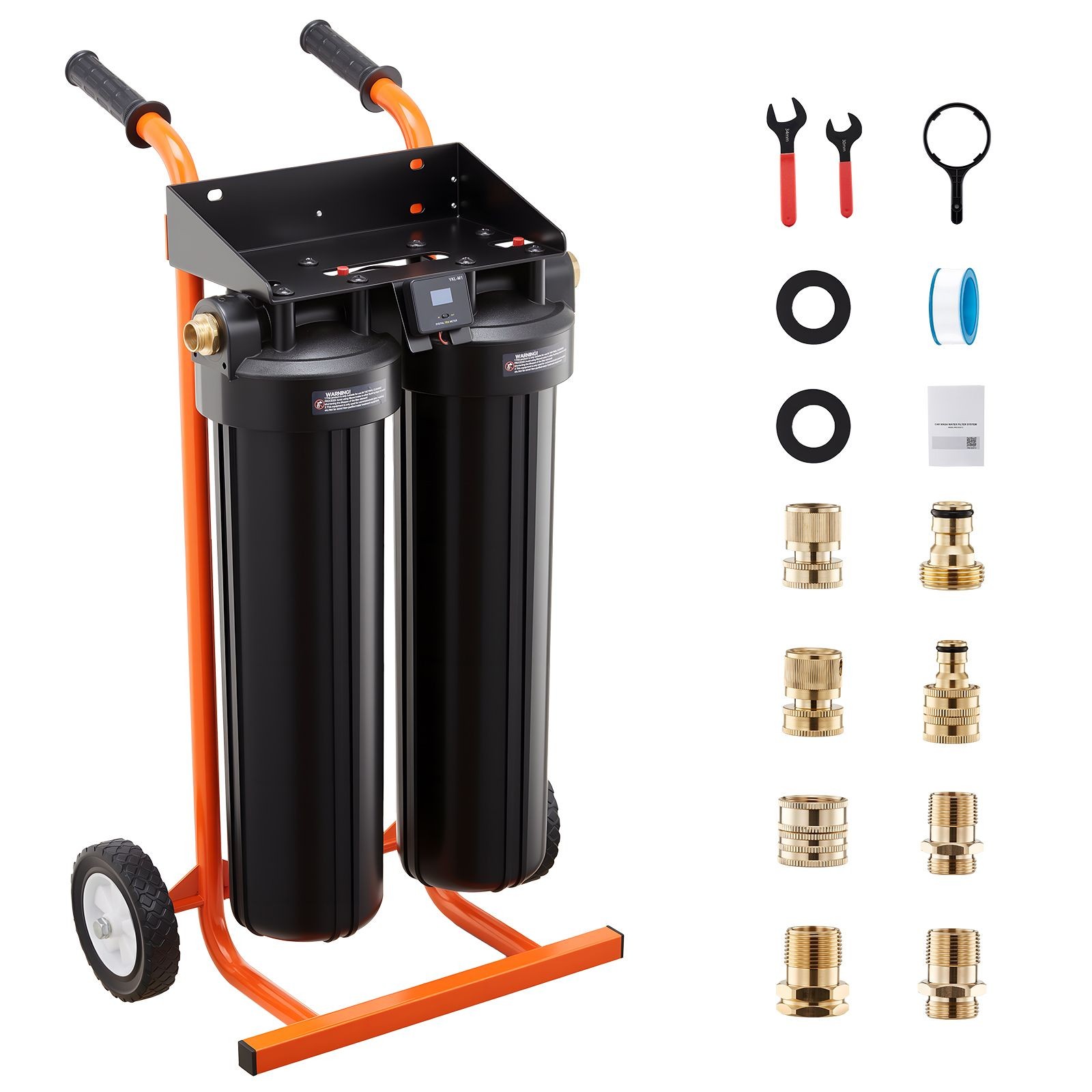 Spot-Free Car Wash Deionizer w/ 2x4L DI Resin, TDS Monitor & Trolley