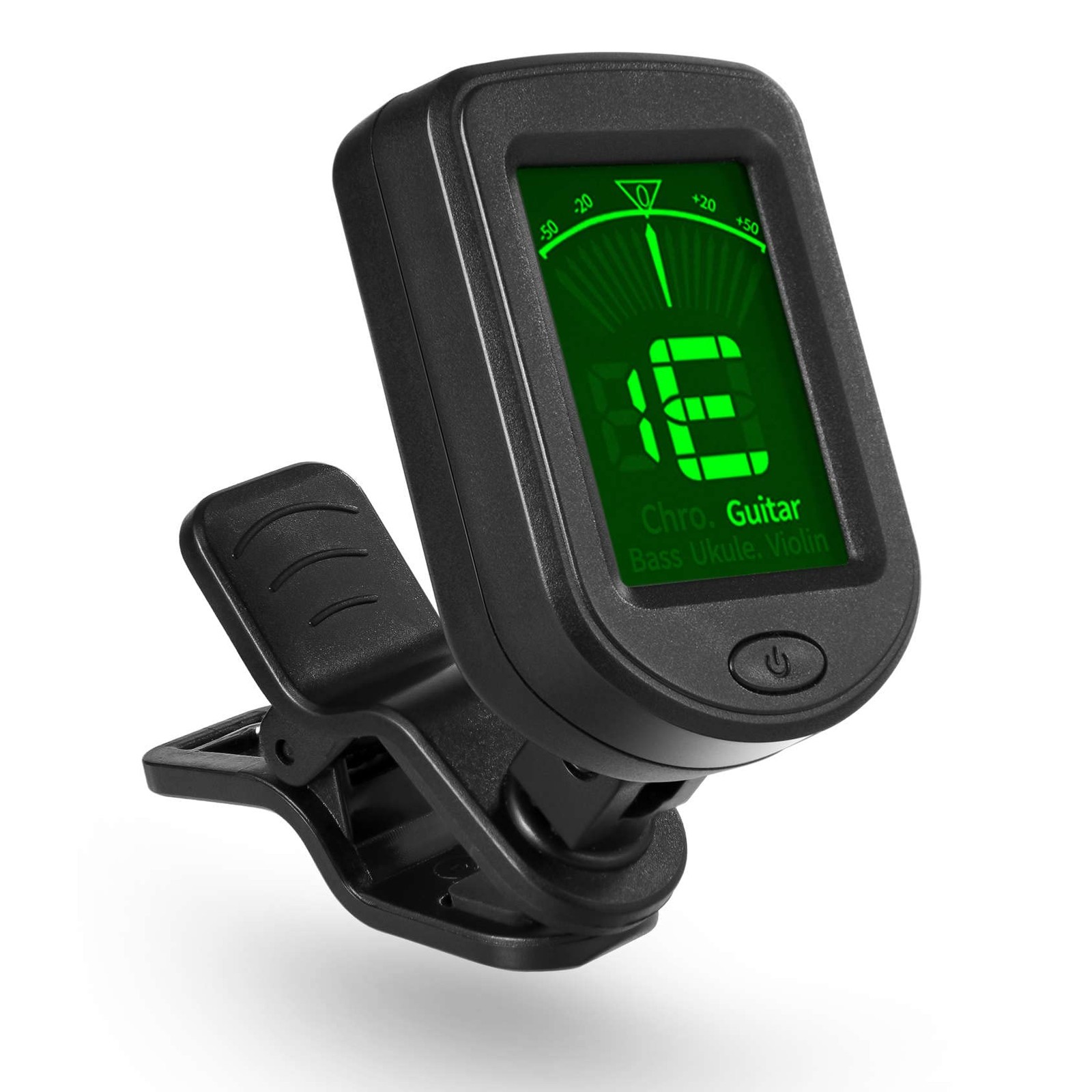 Guitar Tuner Clip On Ukulele 1 Pack for Bass Black 1