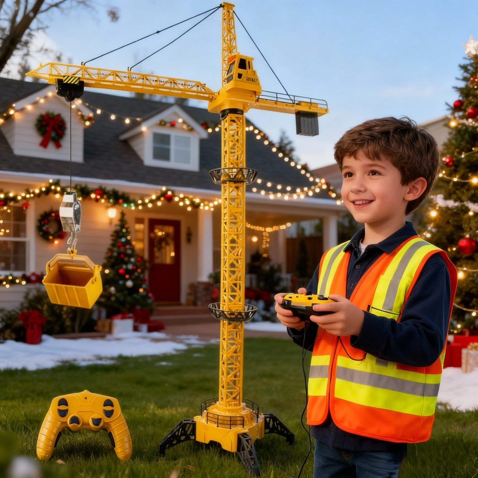 50 inch Tower Crane 2.4G Remote Control 1:32 Construction Lifting Sound Light