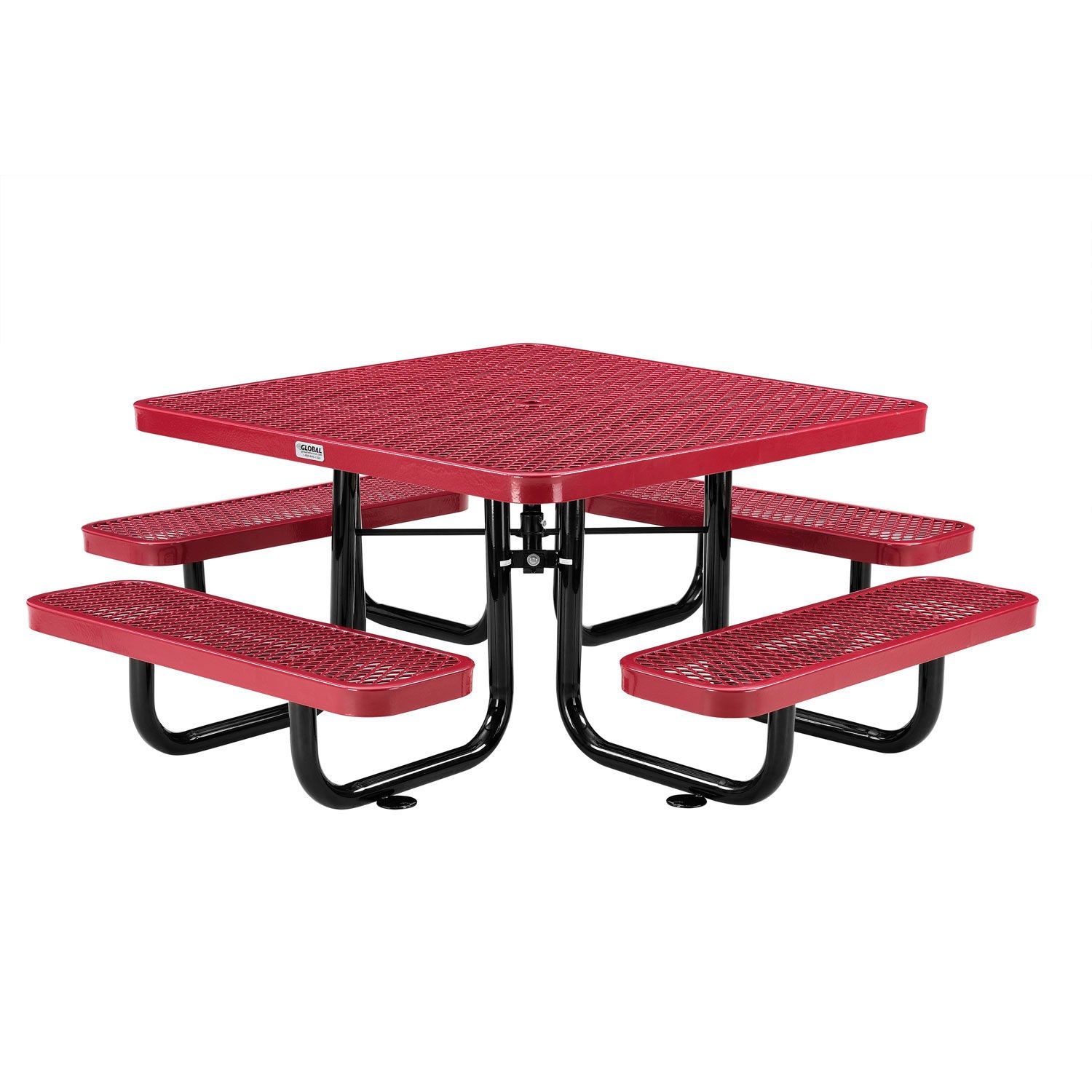 Global Industrial 46" Child Size Square Expanded Picnic Table Red