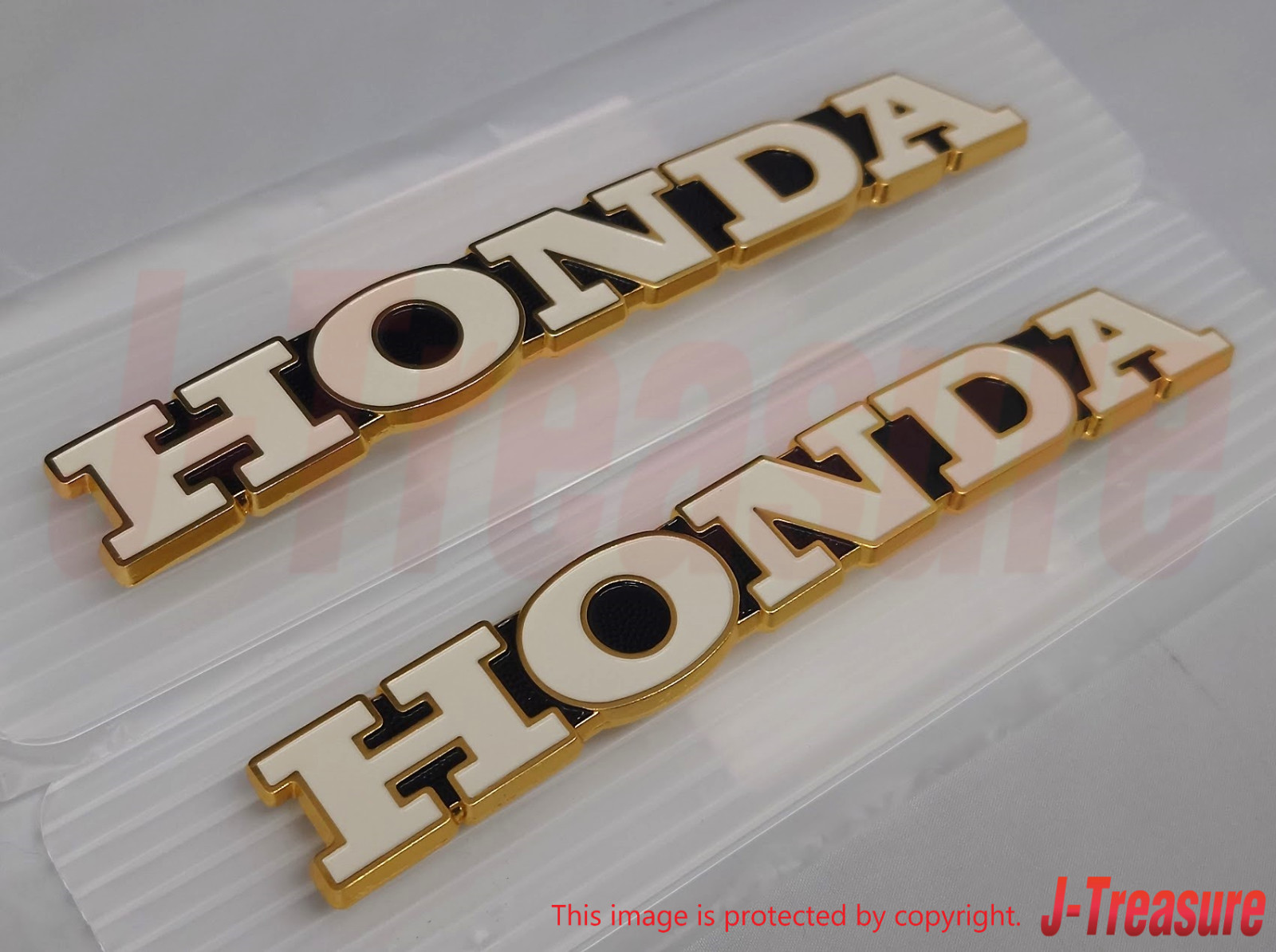 HONDA CB750 CB550 CB500 Genuine Fuel Tank Emblem "HONDA" Right & Left Set OEM