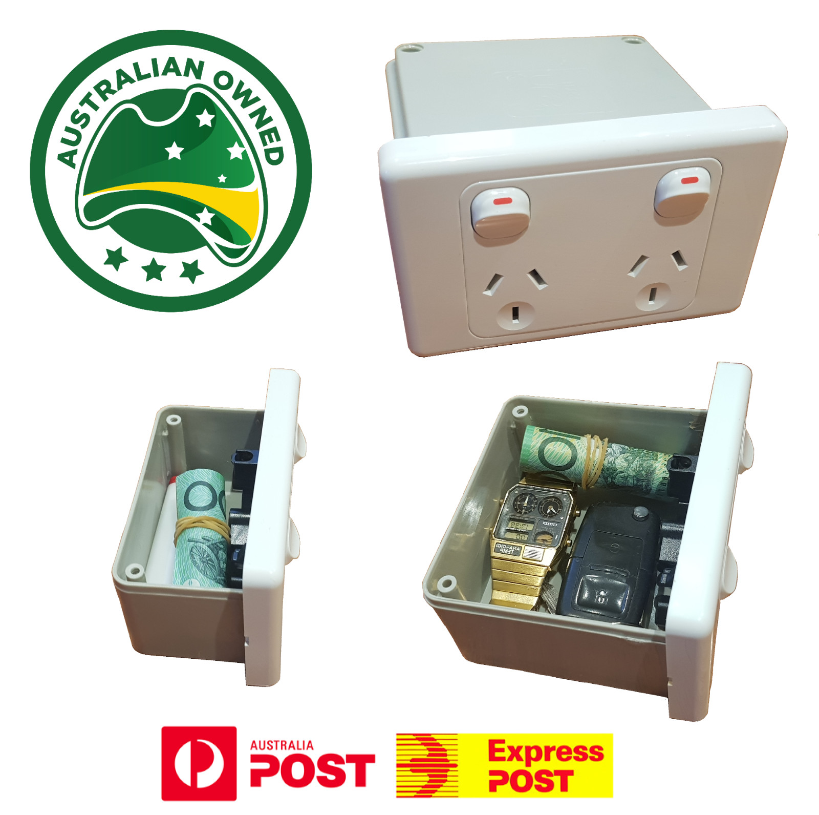 Power Point Stash Box XL Hidden Wall Safe Outlet Can Secret Diversion Powerpoint