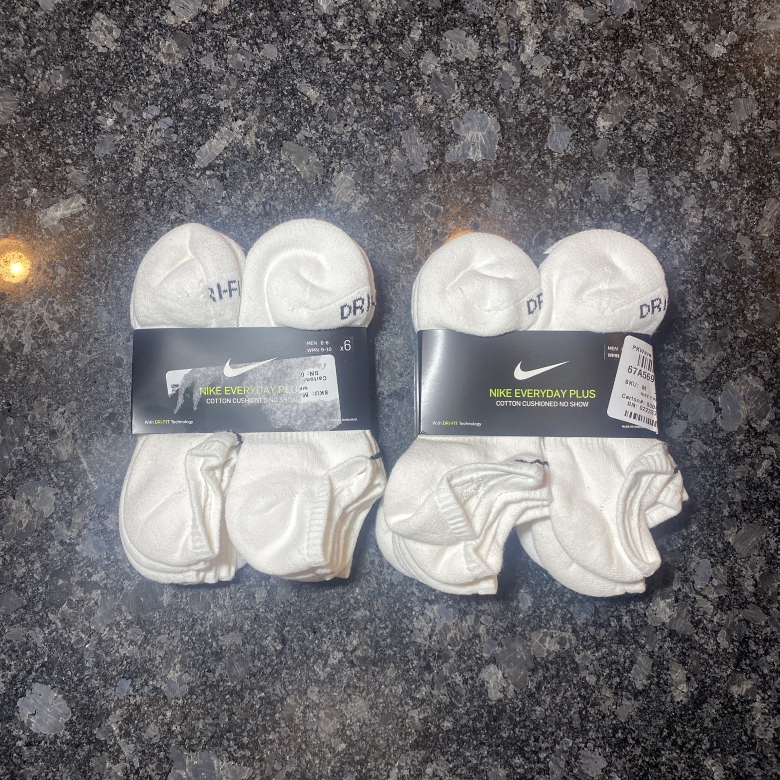 Lot of 2x Nike Everyday Cotton Cushioned Ankle Dri-Fit Socks Sz M 12 Pairs NEW
