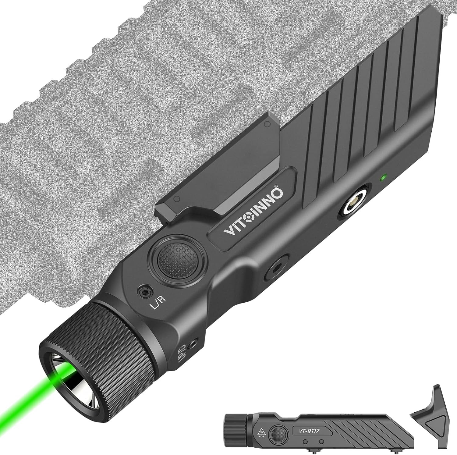 2000 Lumens Green Laser Light Combo for Rifle, Weapon Light with Strobe & Moment