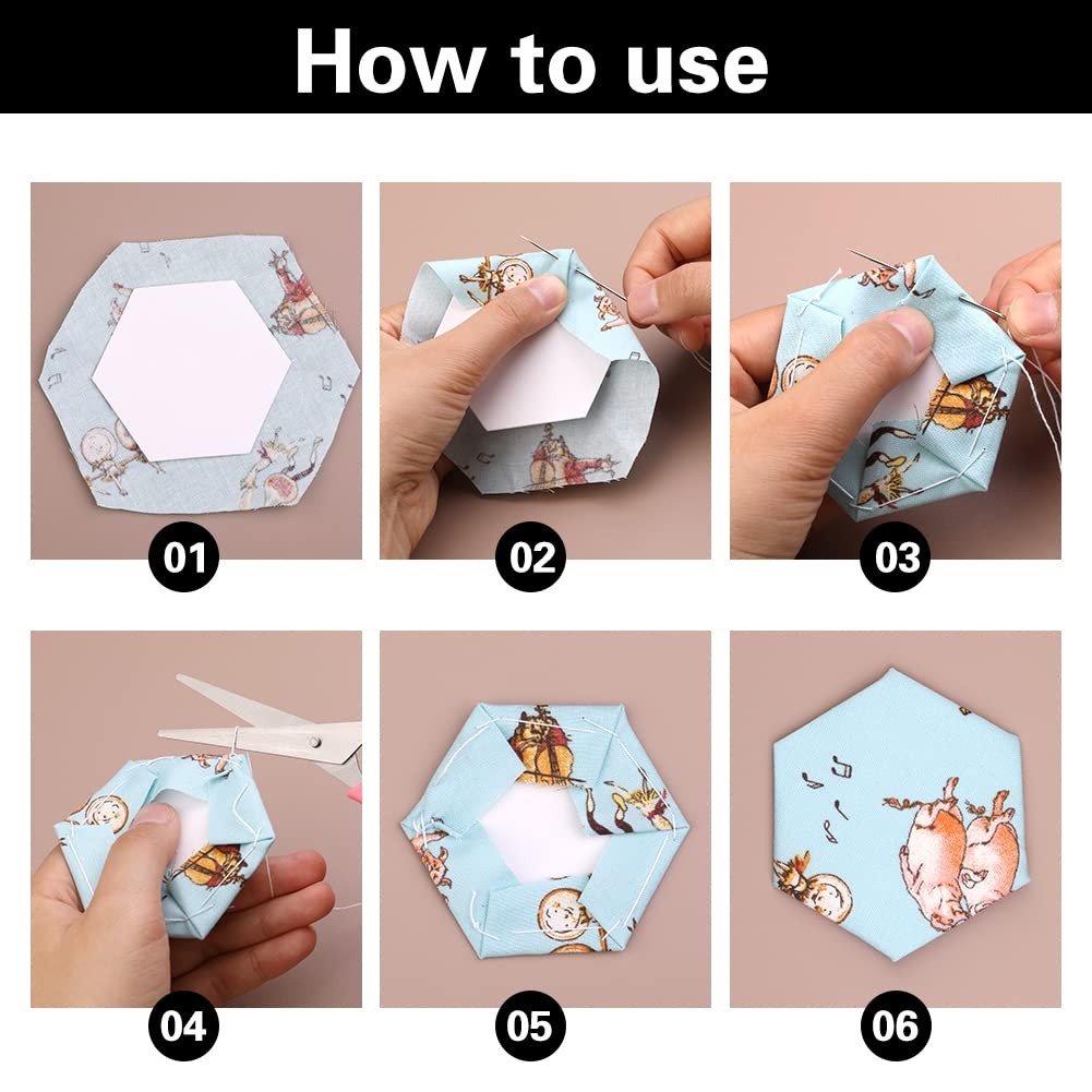 Hexagon Paper Piecing Templates 200 Count 1.5 Inch Quilting Templates