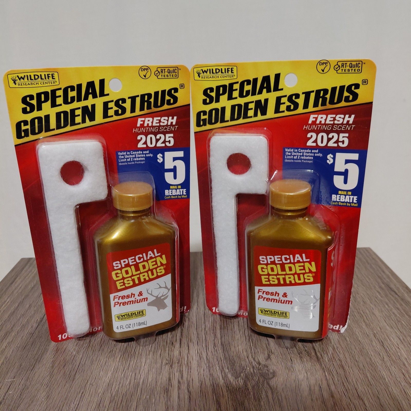 2x Wildlife Research Special Golden Estrus Deer Lure Doe Estrus Scent 4 oz 2025
