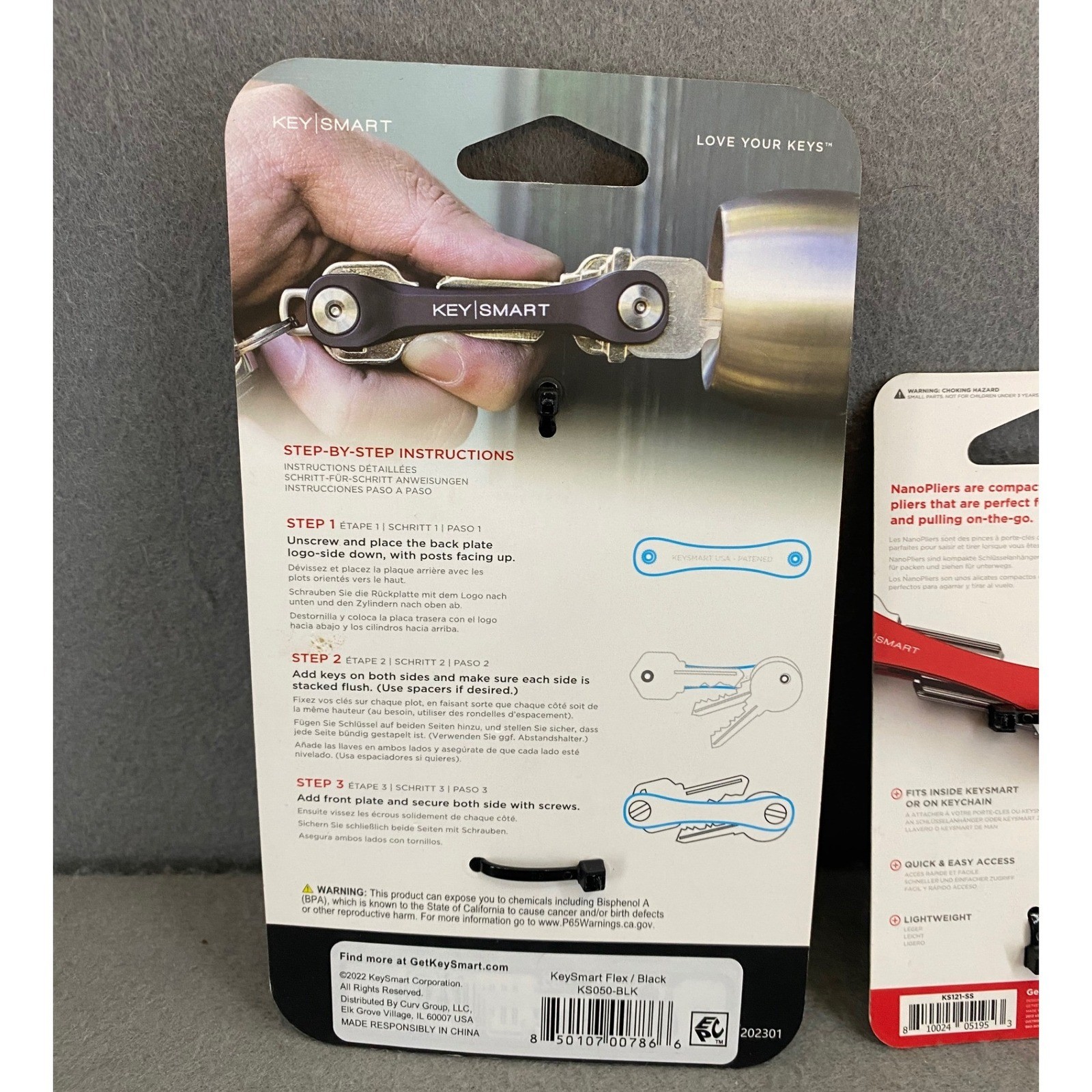 KeySmart Flex Compact Key Holder Black & NanoPliers Retractable Tool Bundle NEW