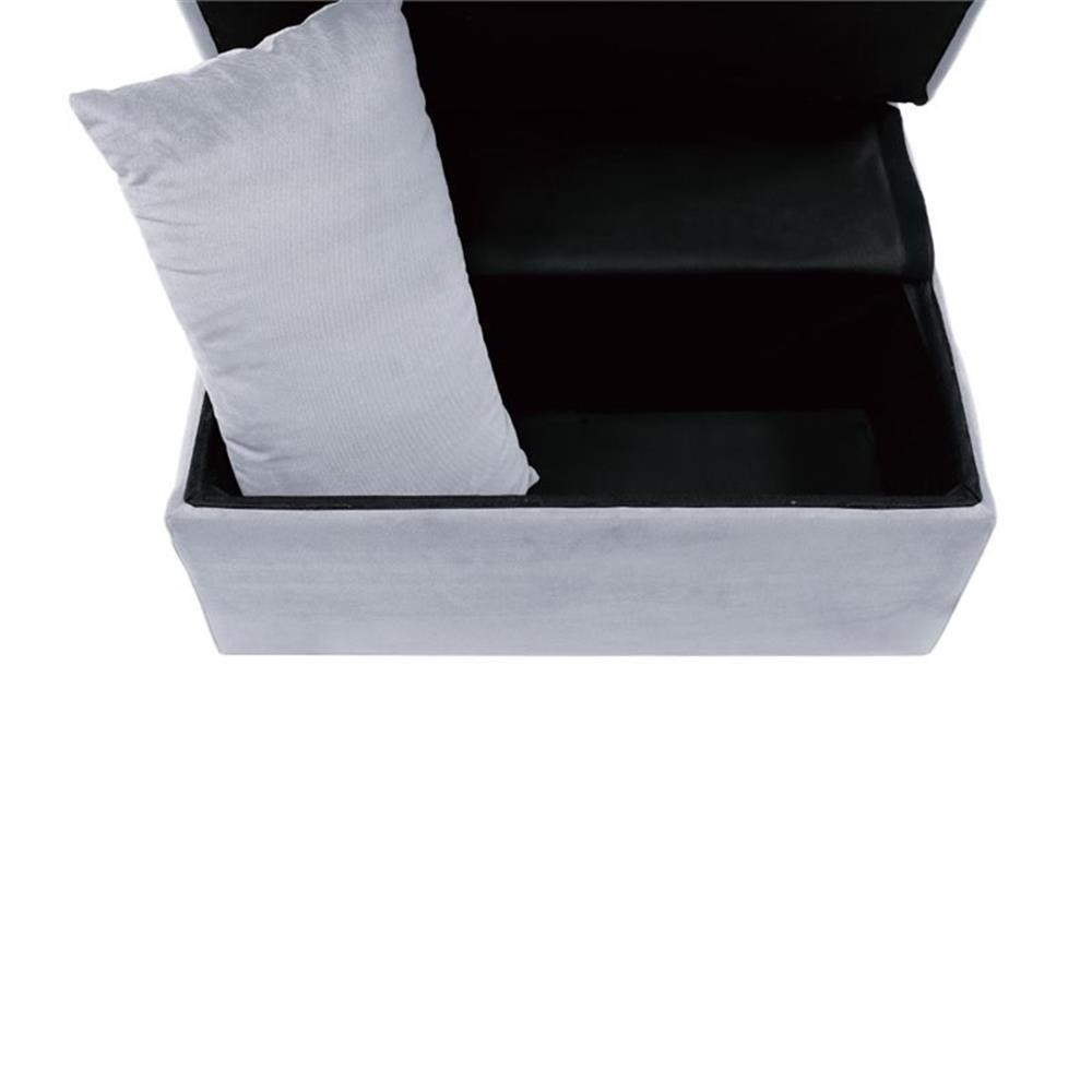 Lexicon Garrell Wood Storage Bench with Pull Out Ottoman in Gray