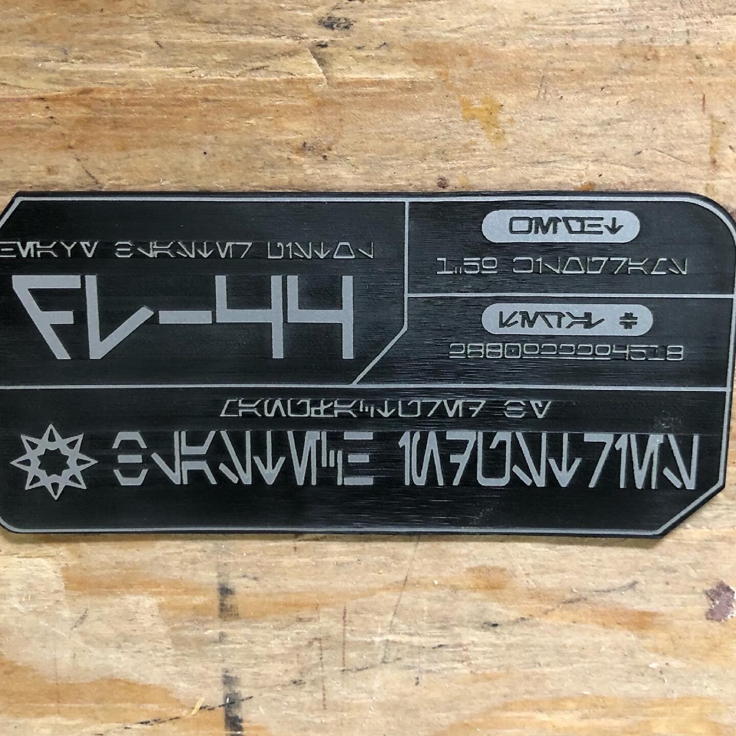 3.25" x 1.75" Star Wars DL-44 Blaster Name Plate