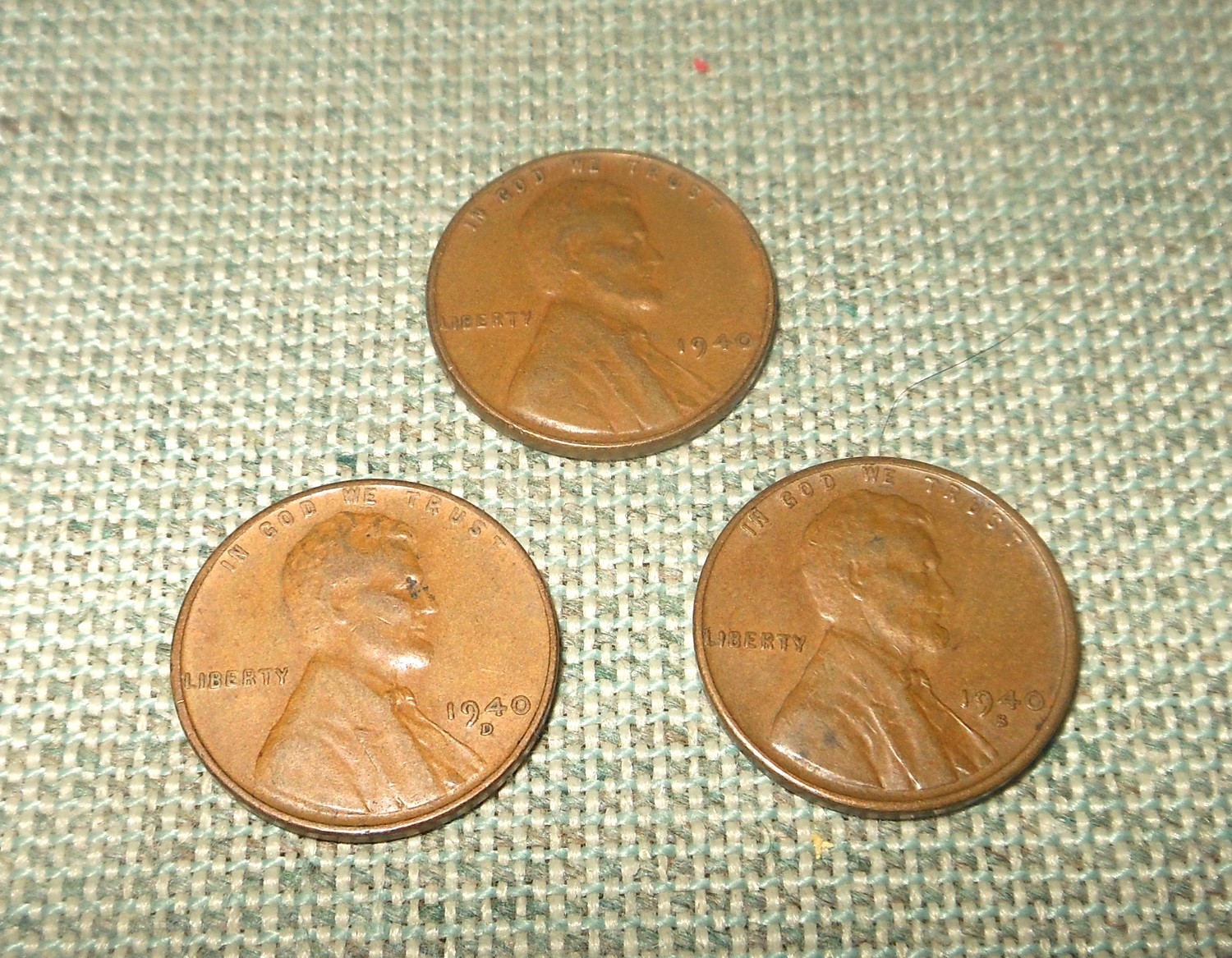 1940 P - D - S Circulated Lincoln Cents