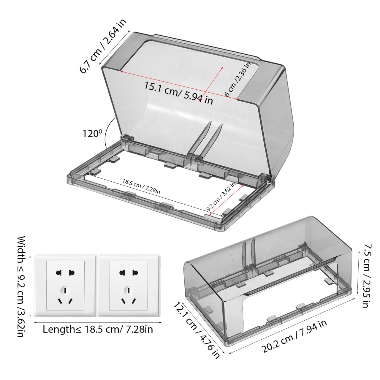 Weatherproof Outlet Cover Double Position Waterproof Socket Protector