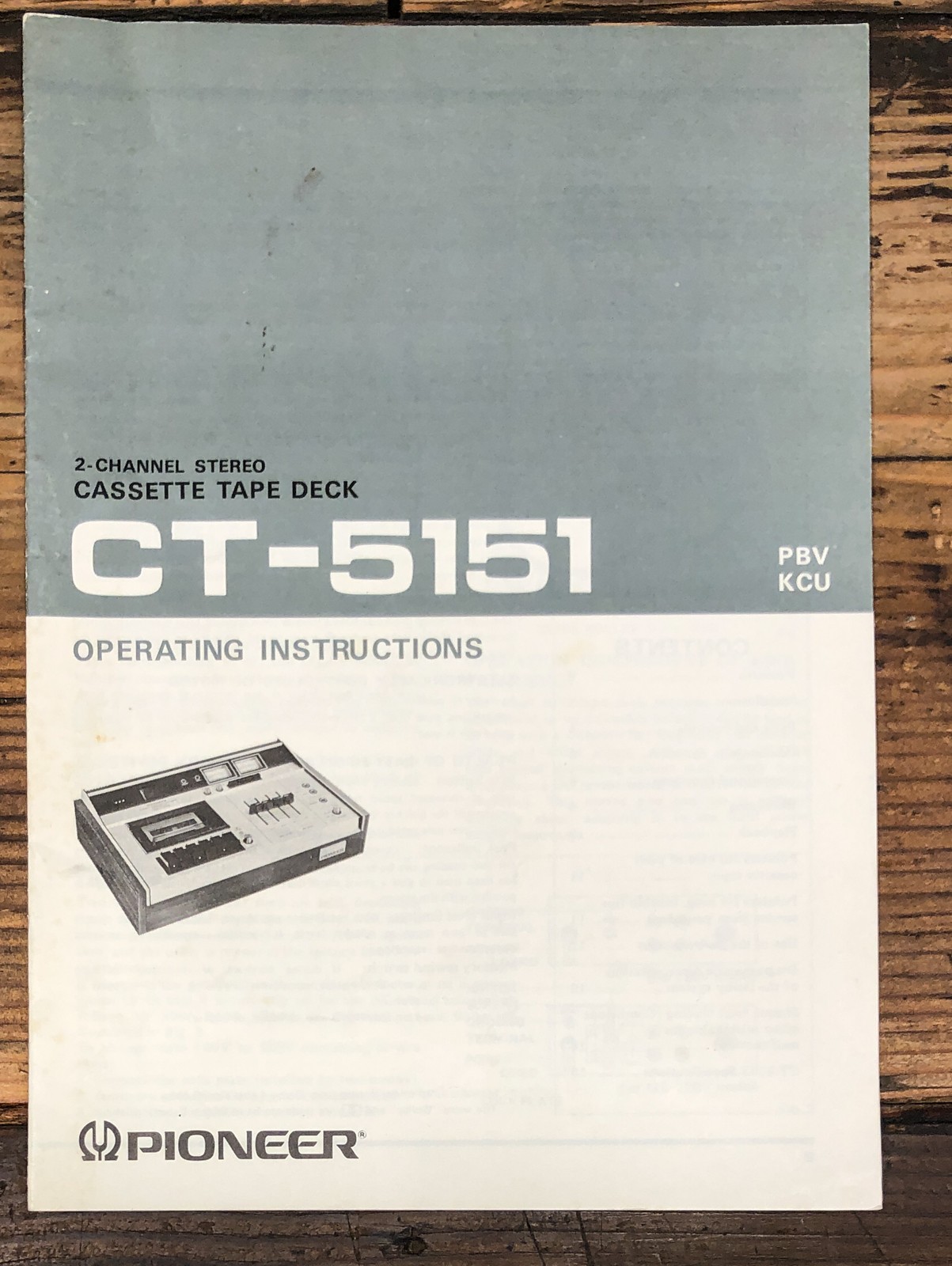 Pioneer CT-5151 Cassette Owners / User Manual *Original* #2