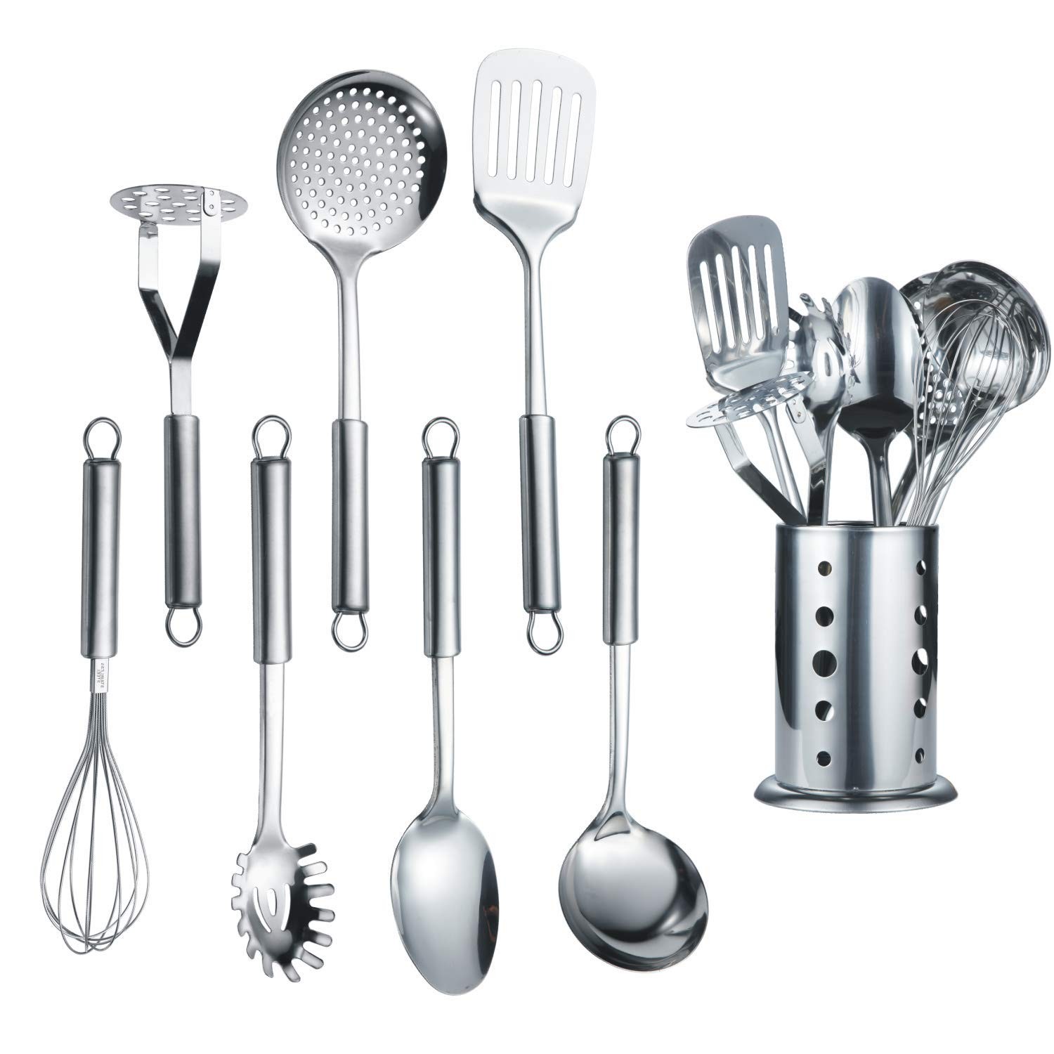 Berglander Cooking Utensil Set 8 Piece, Stainless Steel 8 Pieces, A. 8 Pieces