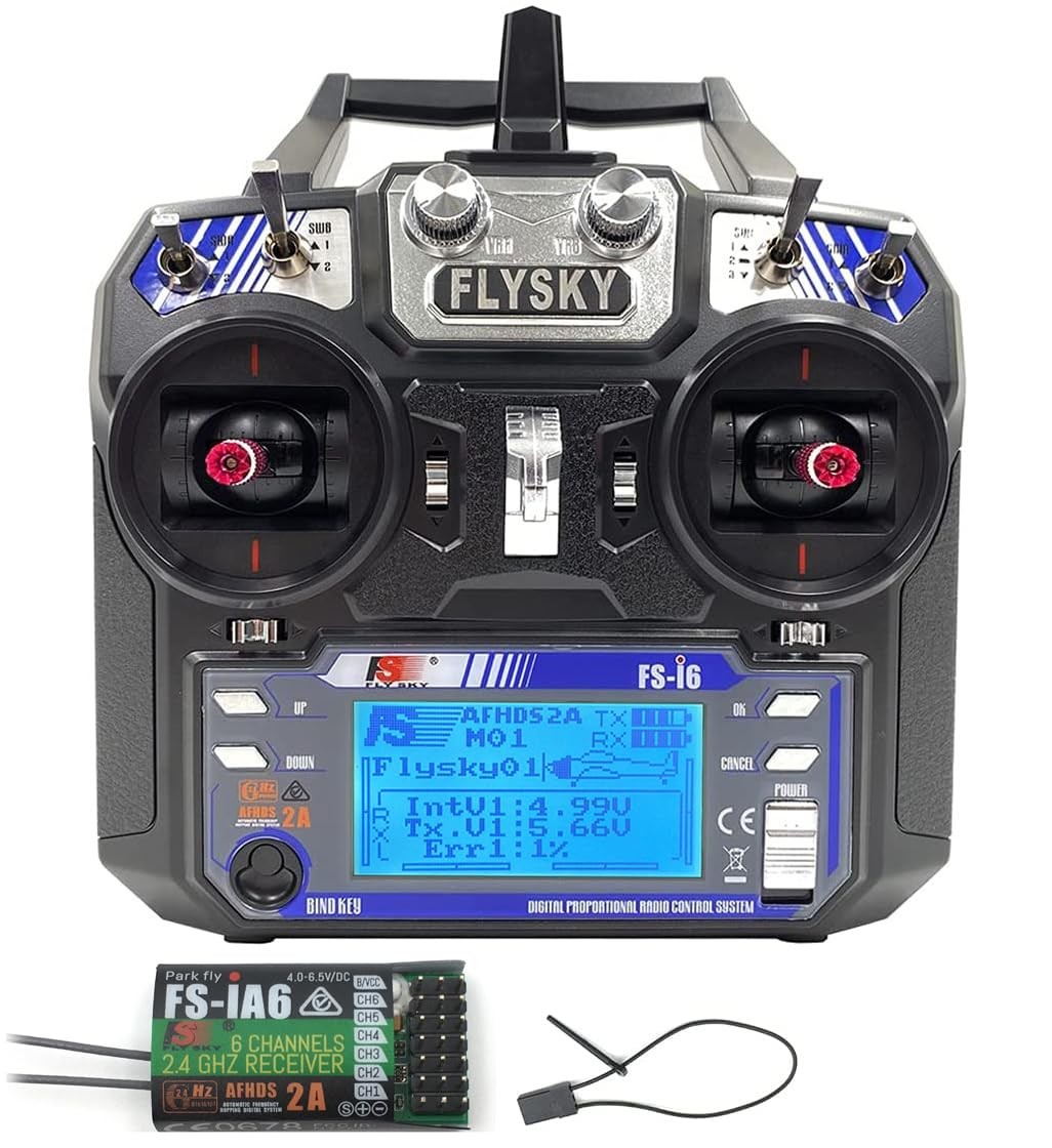 FLYSKY FS-i6 6CH Transmitter w/FS-iA6 Receiver Radio 174x89x190mm, FSI6+IA6