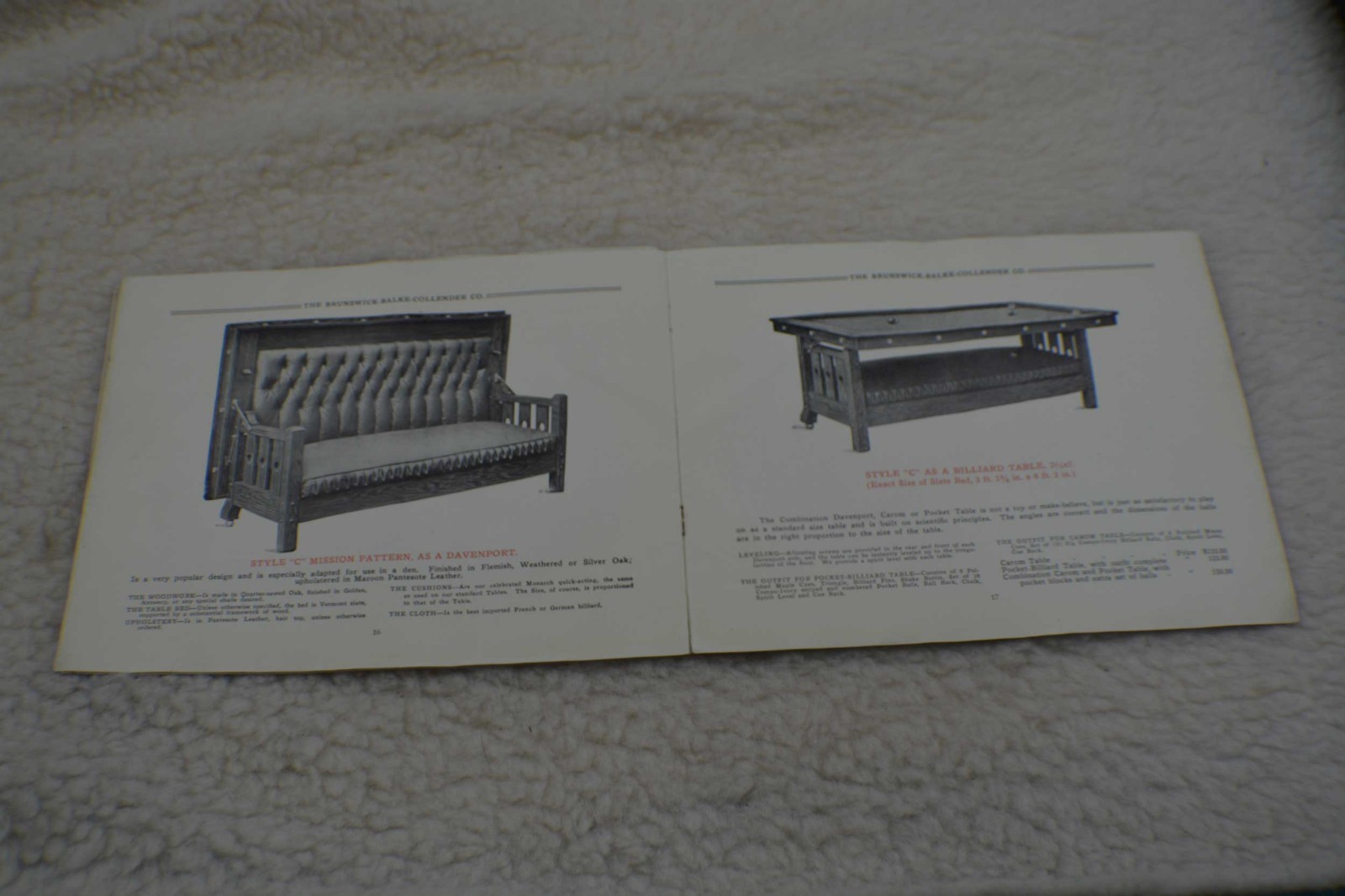 Pool/Billiard/Brunswick/Table/Catalog BBC The Home Magnet Dated 1911