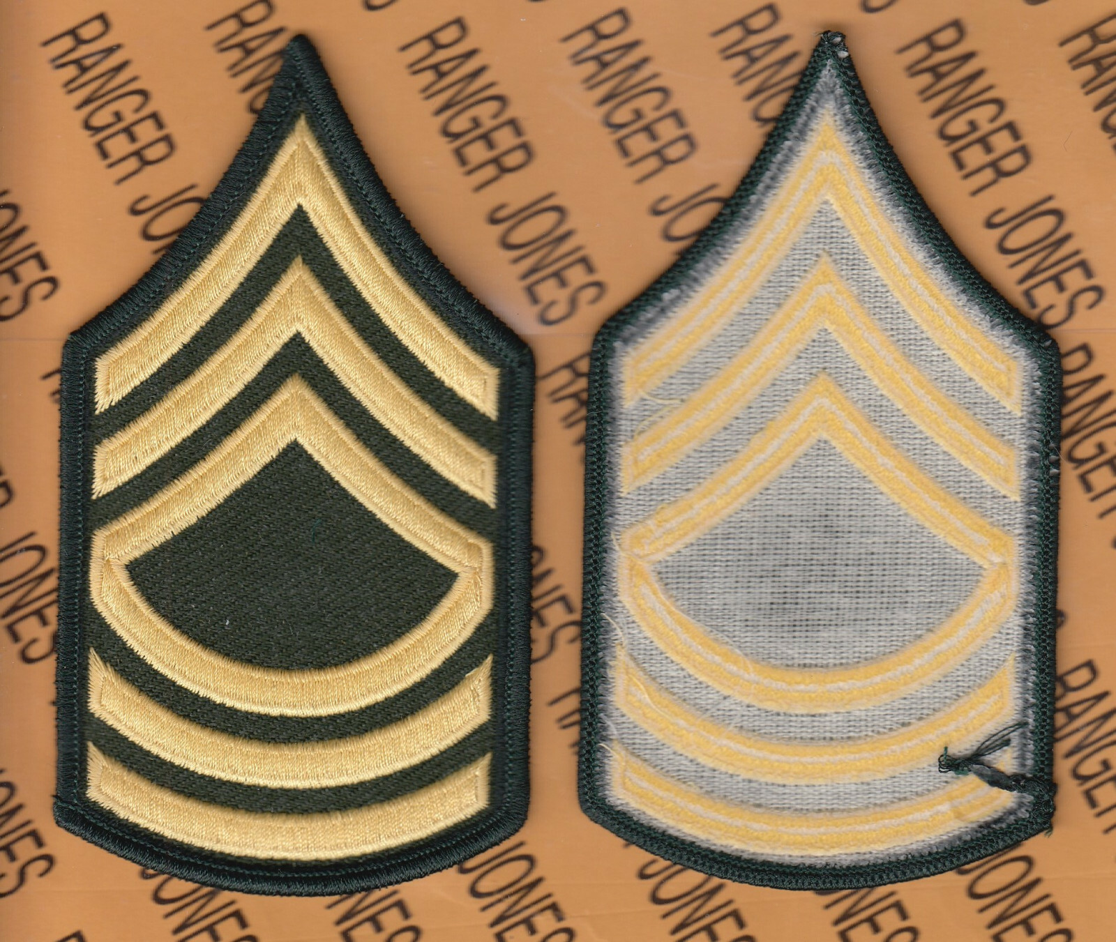 US Army Enlisted E-8 MSG Master Sergeant Class A patch set ~5" Medium m/e