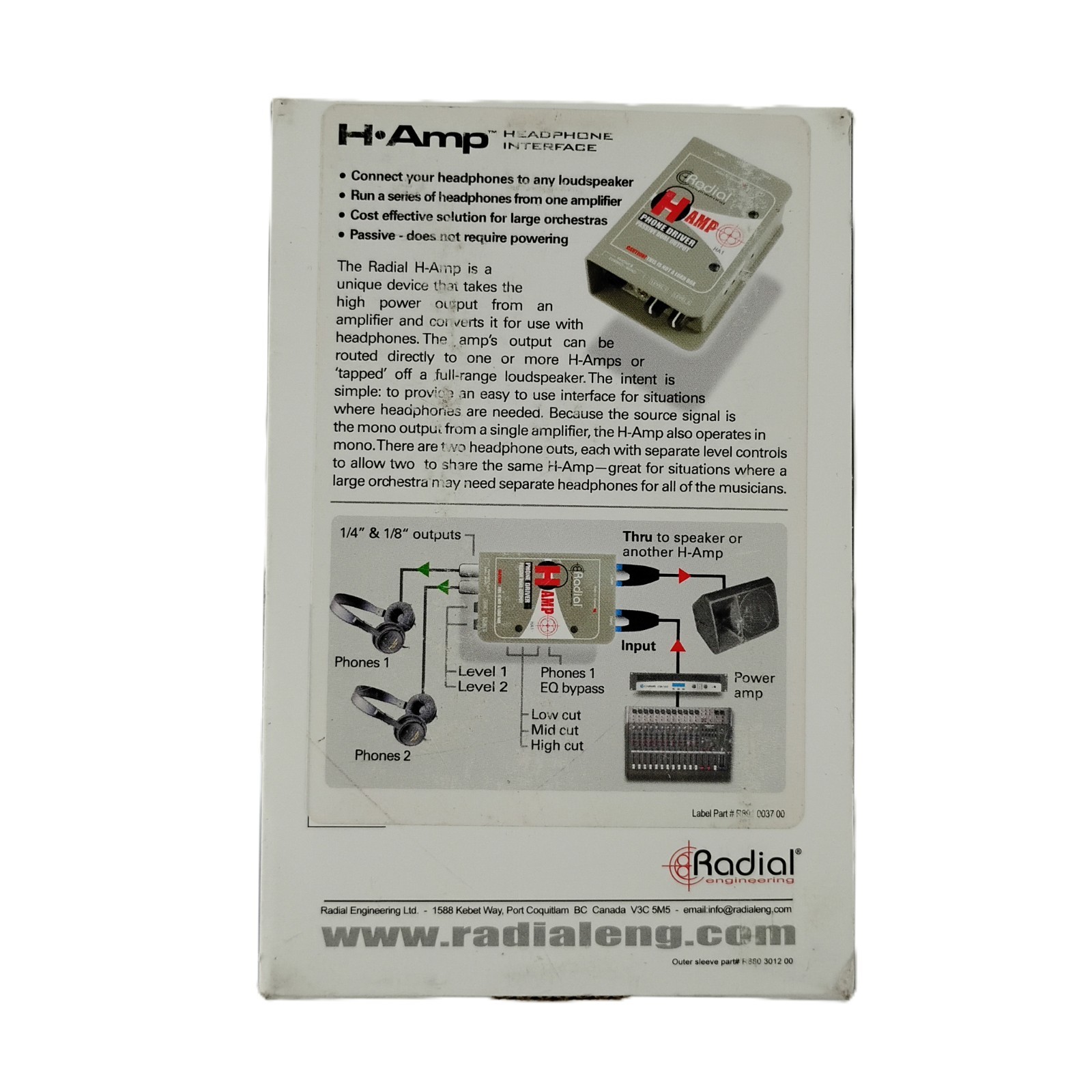H-Amp Passive Speaker To Headphone Interface