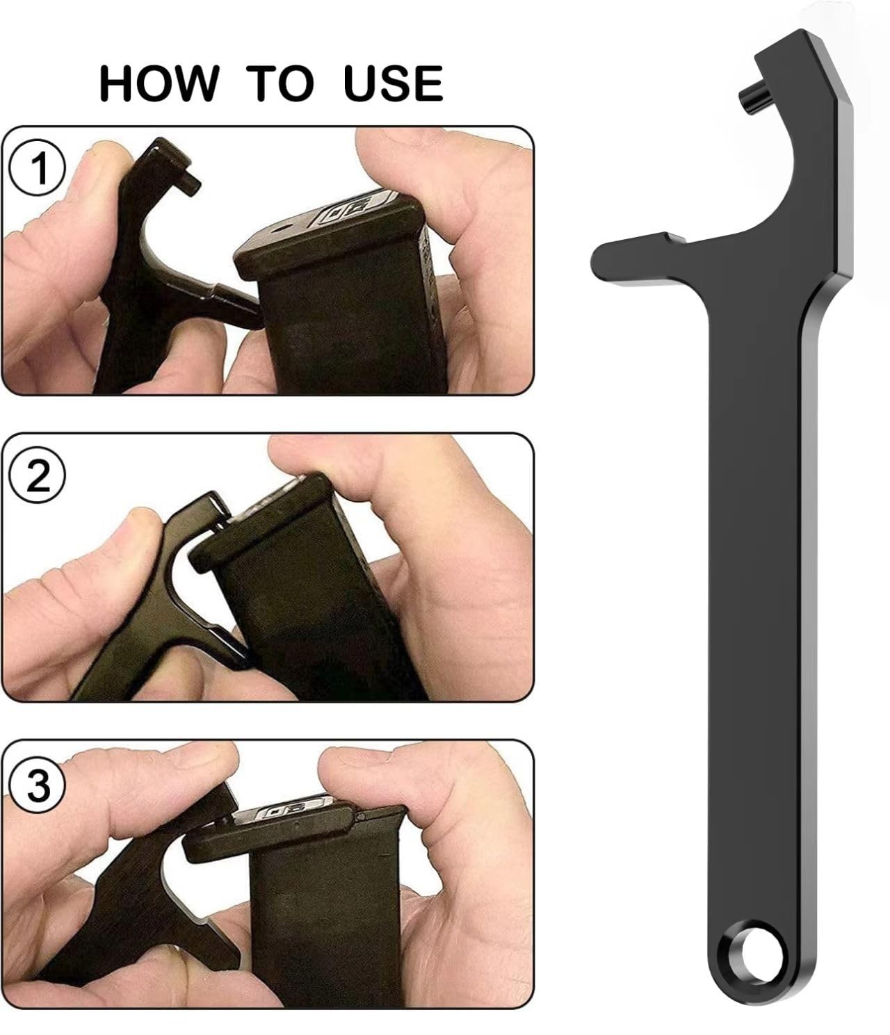 2-in-1 Tool Kit for Glock with Front Sight Remove, Magazine Silver