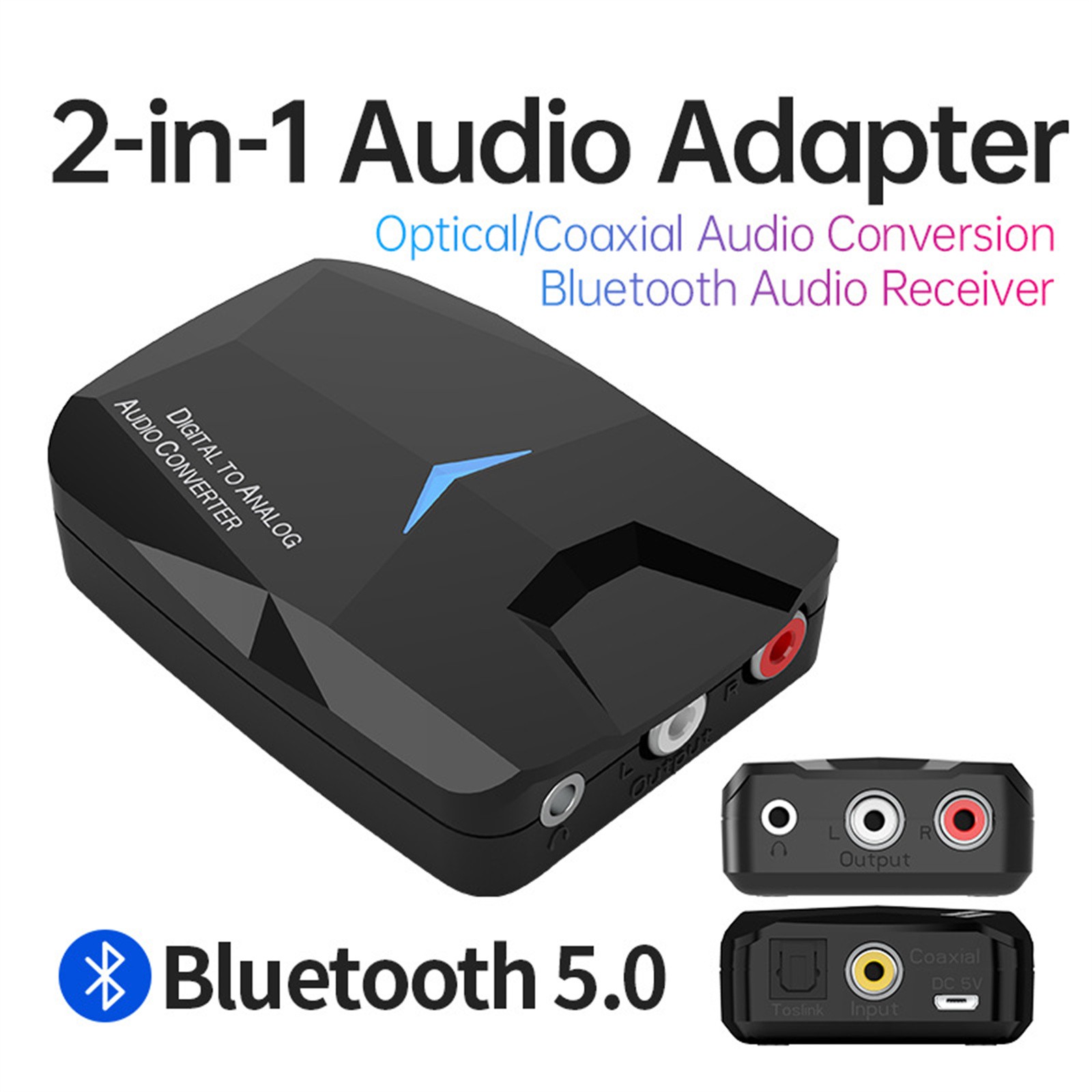 2 In 1 Bluetooth-Compatible Receiver Bluetooth 5.0 Audio Adapter Replacement