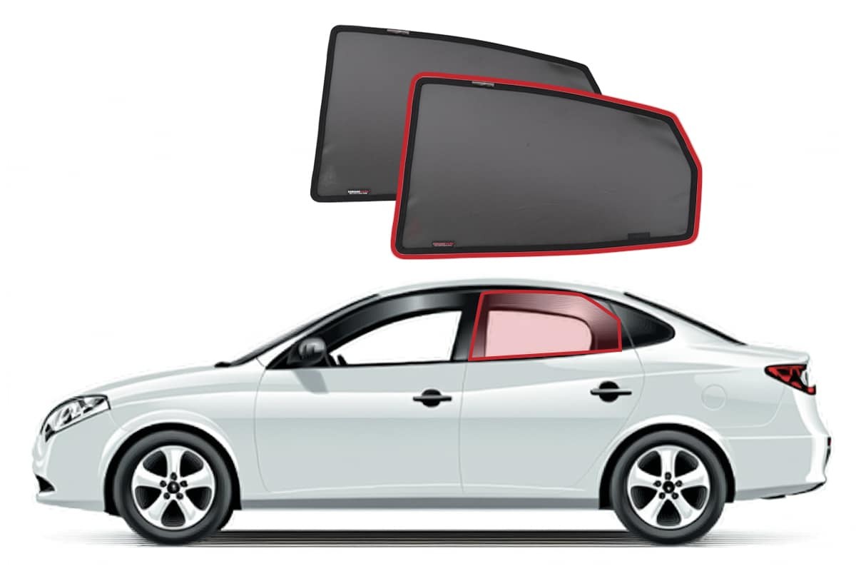 Genuine SNAPSHADES Car Rear Window Shades for Hyundai Elantra 4th Gen (HD; 20...