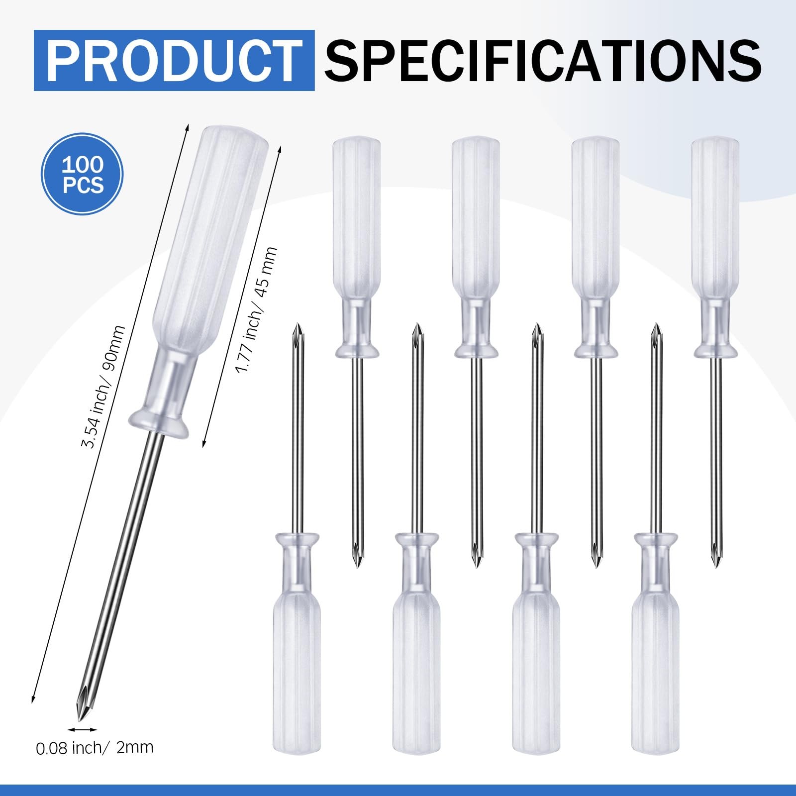 100 Pcs Mini Phillips Screwdriver 2.0mm 3.54" 90mm Precision Small Cross Head