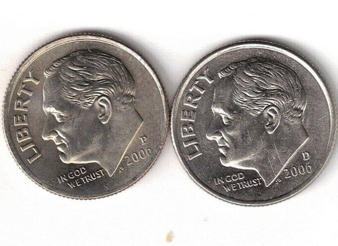 2006-P + D Uncirculated Roosevelt Dimes Both Business Types!
