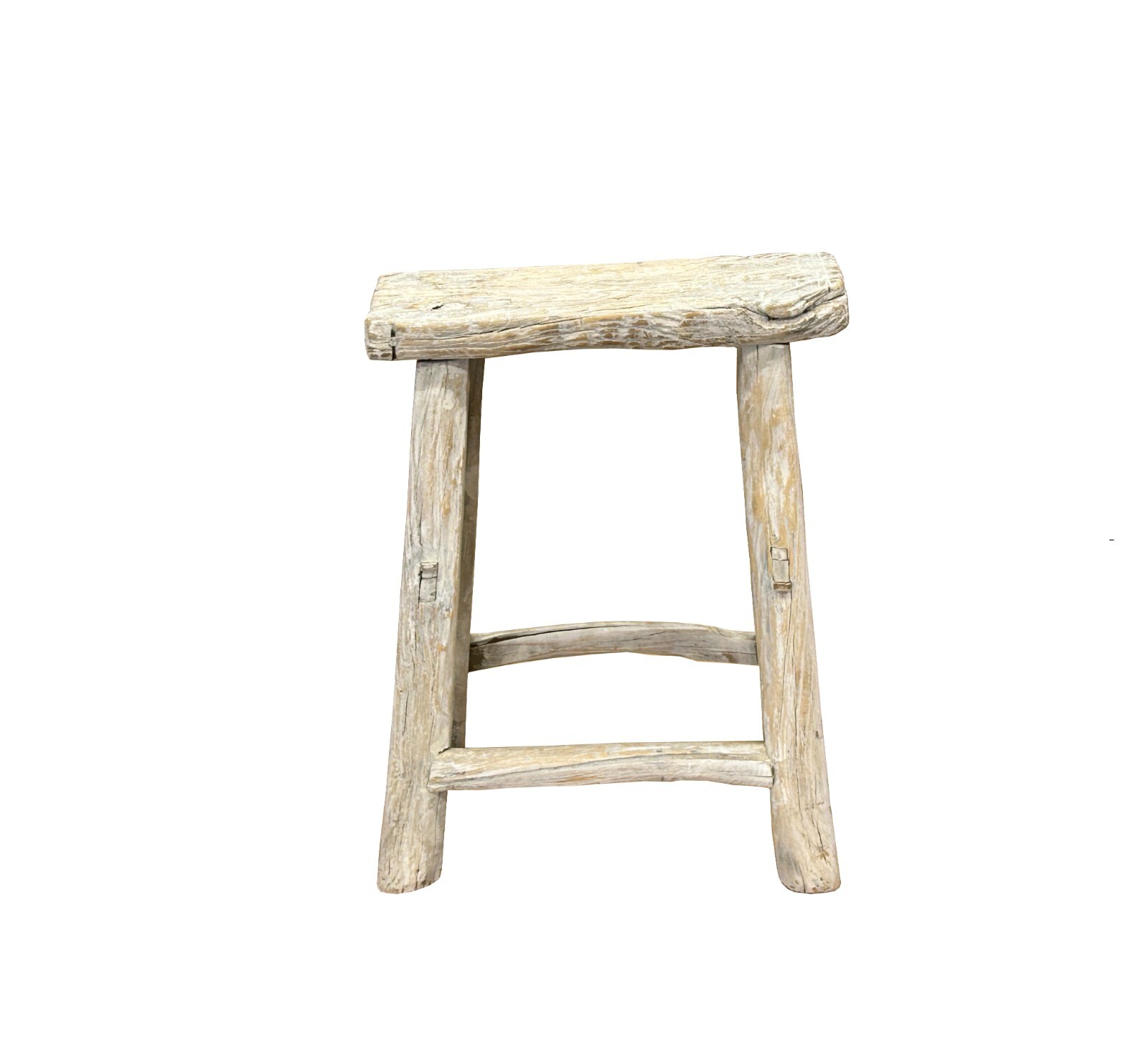 Rustic Raw Rough Wood Grain Rectangle Slim Stool Bench Side Table ws4615