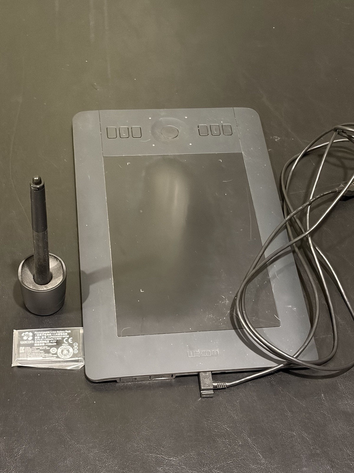 Wacom Intuos Pro PTH-451 Digital Drawing Tablet Untested With Pen & Xtra Battery