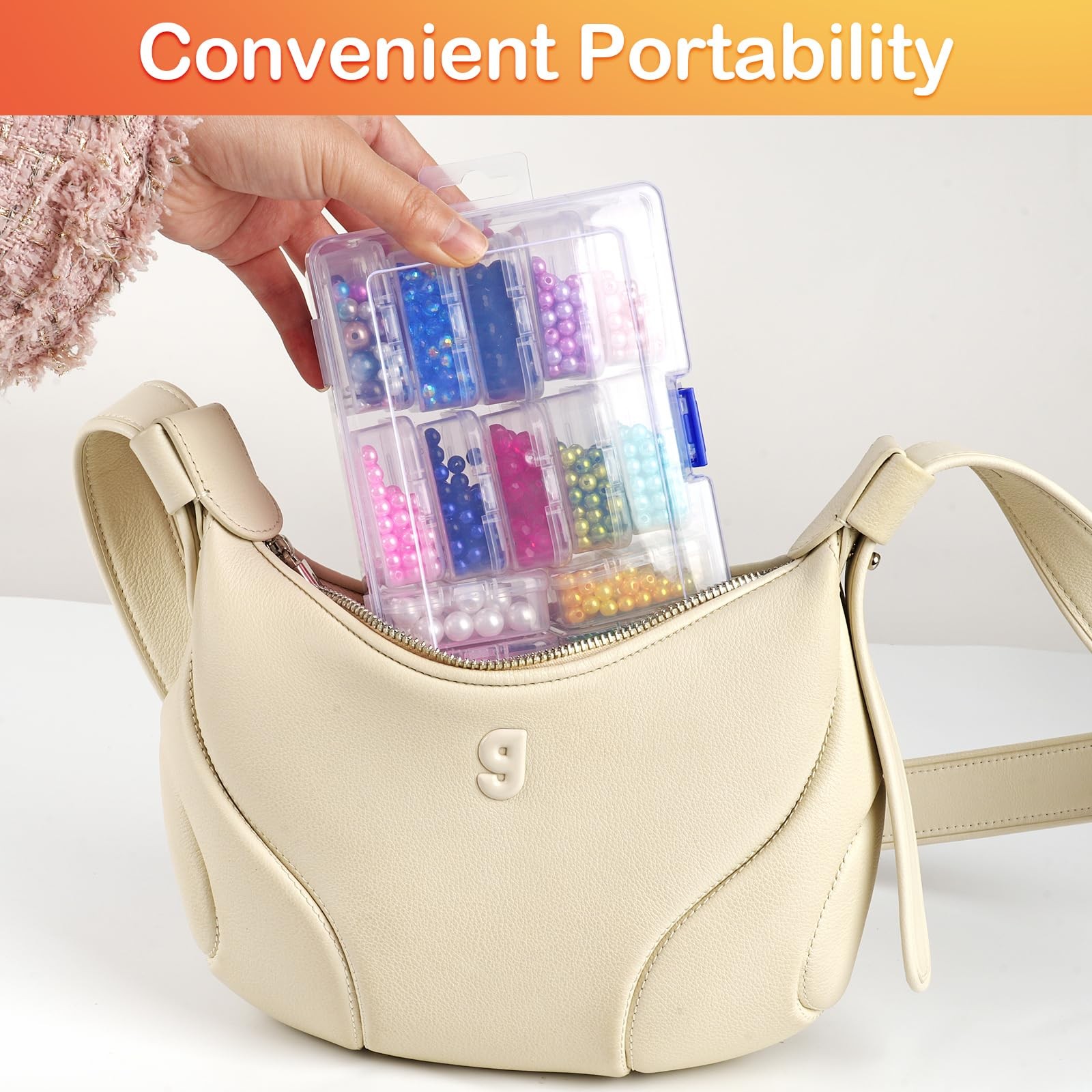 Bead Organizer and Storage, 15 Pcs Clear Storage Containers, Large, clear