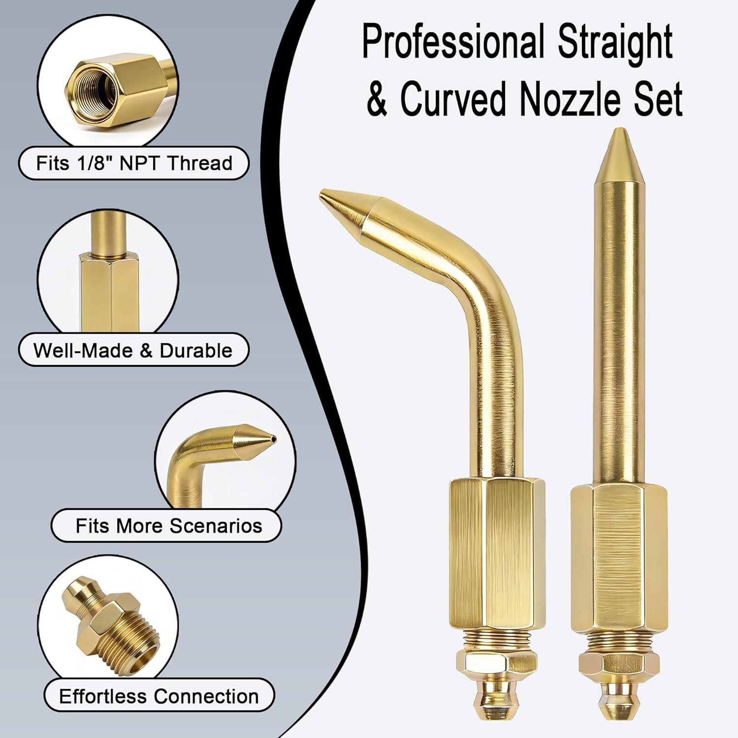 Grease Gun Needle Tip Kit 7PCS Nozzles Adapters Rubber Tip Set
