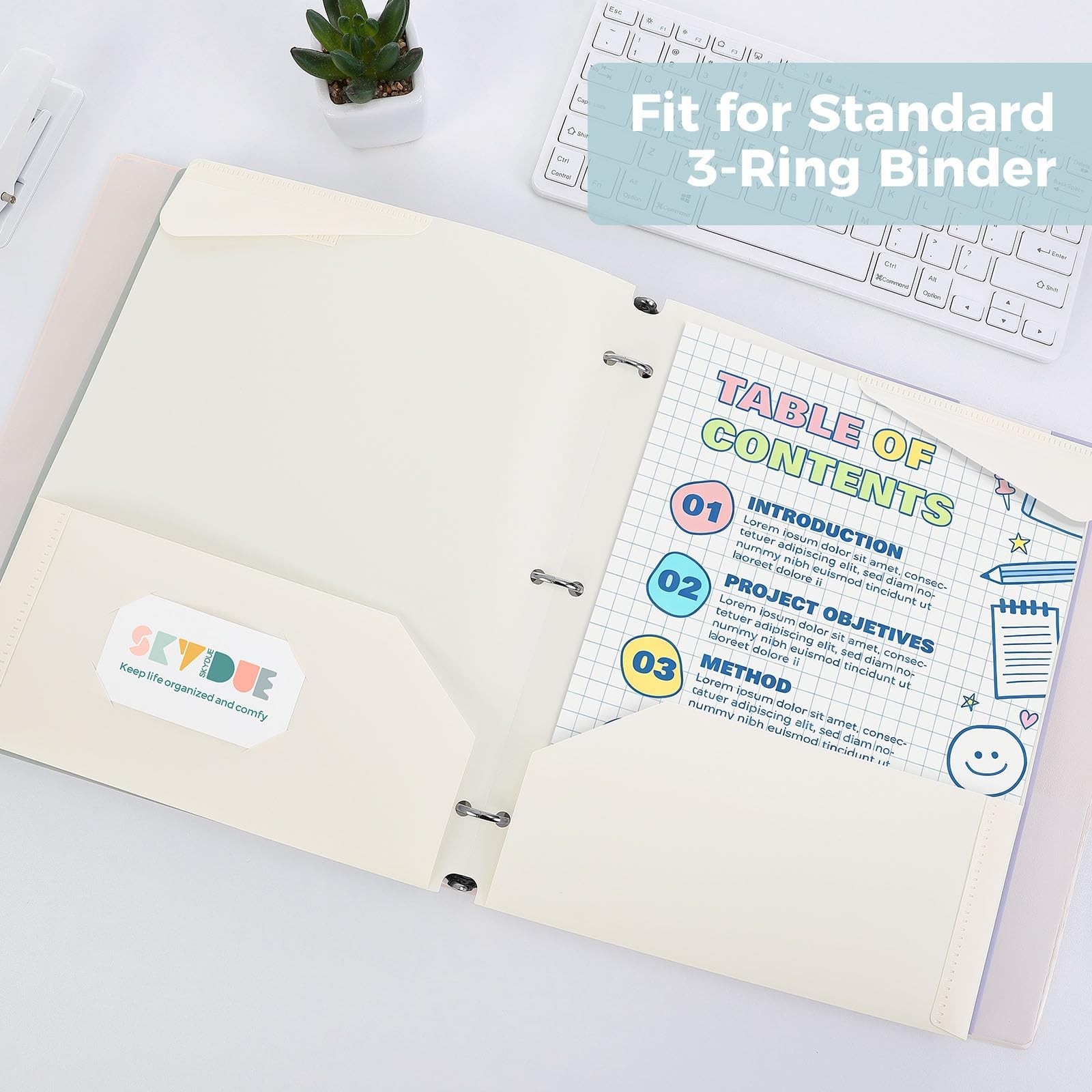 SKYDUE 6 Pack Folders Boho Pastels
