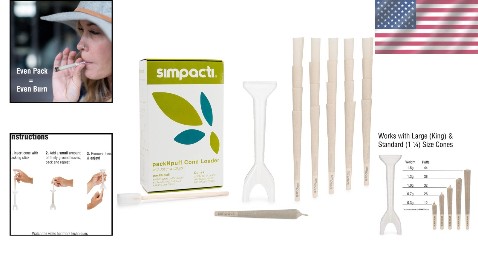 packNpuff Pre Roll Cone Loader Kit - 24 Cones Included