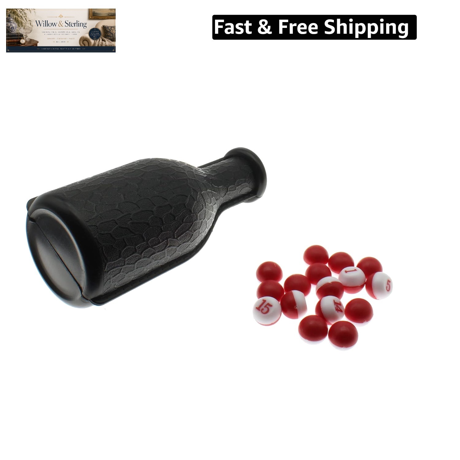 Billiard Shaker Pool Snooker Billiard Table Kelly Pool Shaker Bottle with Red...