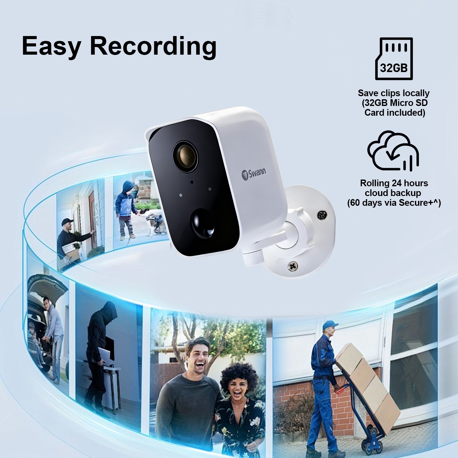 solar battery powered Security Cameras Wireless Outdoor with 32GB Micro SD
