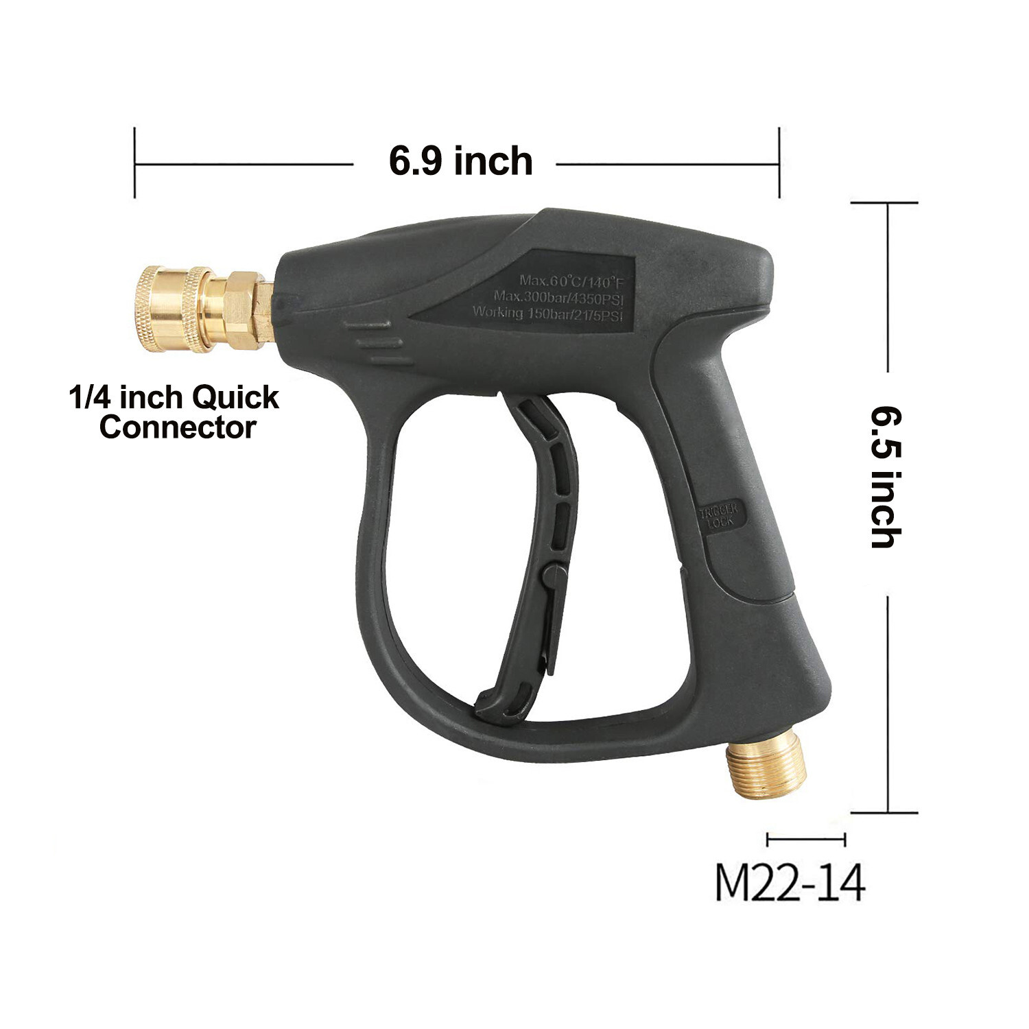 4350PSI High Pressure Washer Gun Foam Water Spray Power Wand Nozzle For Car Yard