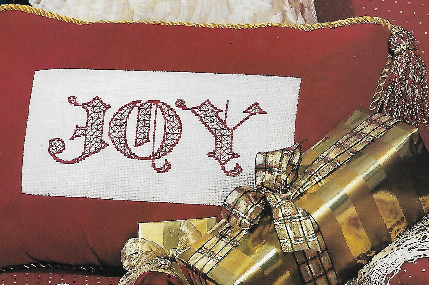 JOY Pillow cross stitch pattern instructions
