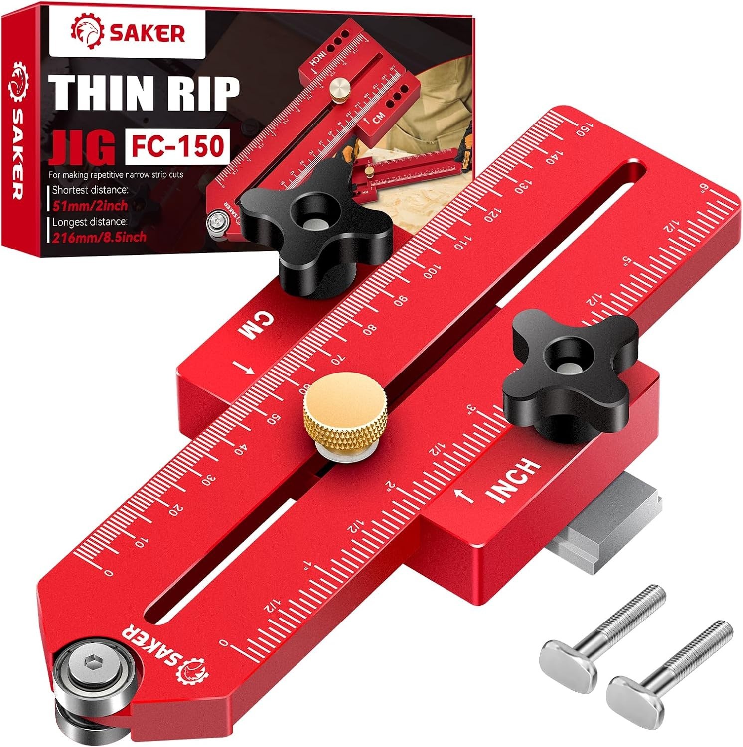 Saker Thin Rip Jig Table Saw Jig Guide, Making Repetitive Narrow Strip Cuts, Fit