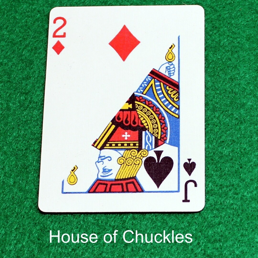 2 of Diamonds / Jack Spades, Half Diagonal, Bicycle Printed Gaff Card, Blue