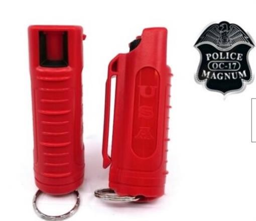 Red Pepper Spray Keychain Police Female Defense .5 oz. Hard Case Police