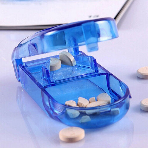 3 Pack Pill Cutter For Small Pills Tablet Storage Splitter Case with Blade Guard