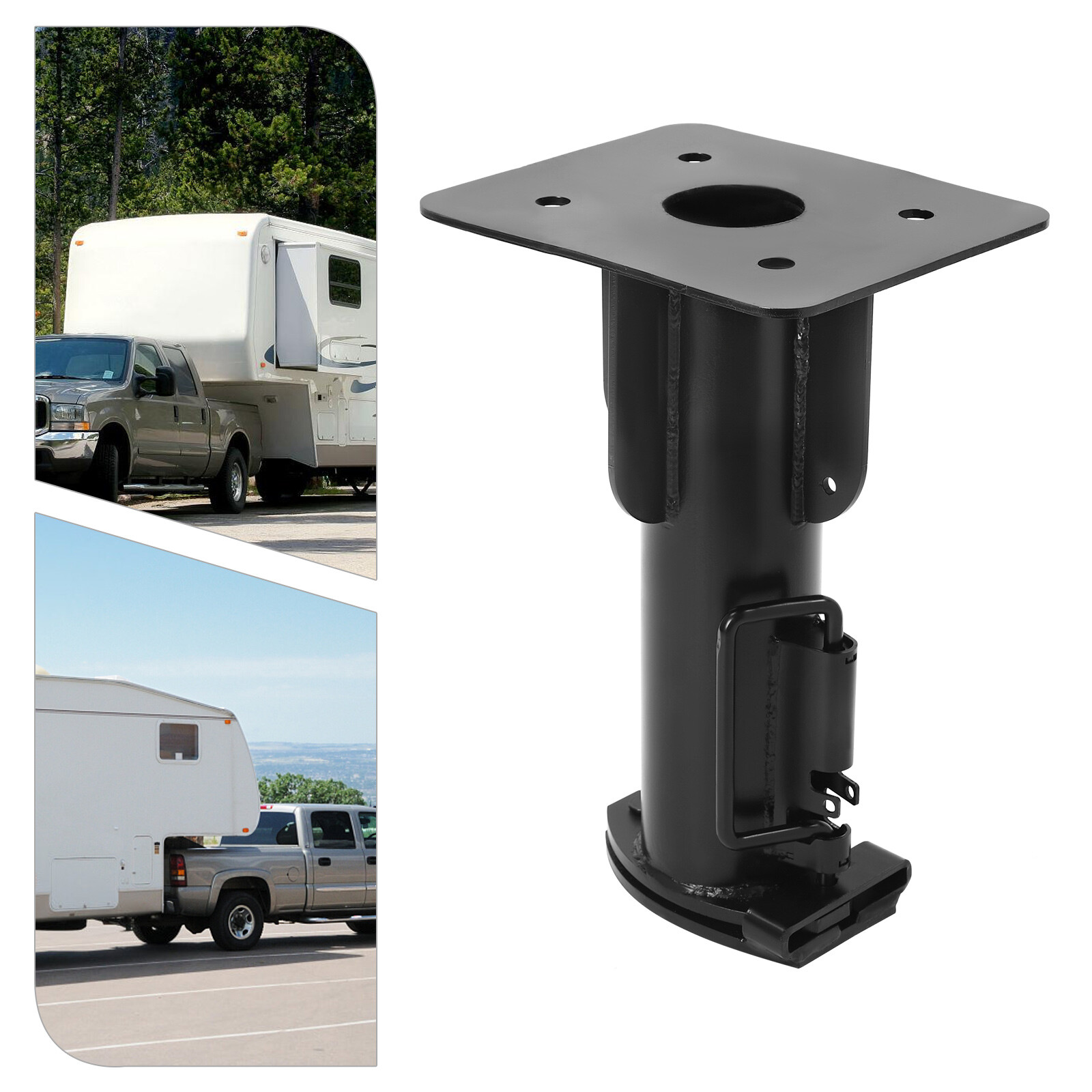 17" Adjustable Fifth (5th) Wheel For Camper RV Adapter Hitch to Gooseneck